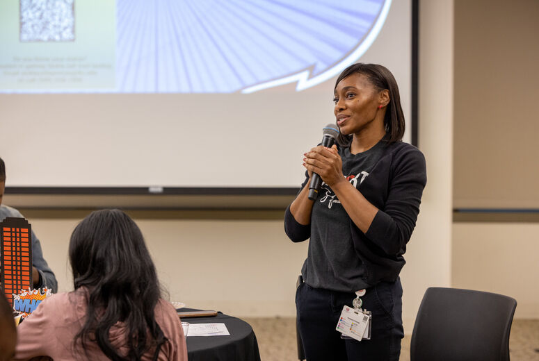 Dr. Fider Speaking at the Sickle Cell Warrior Art Competition