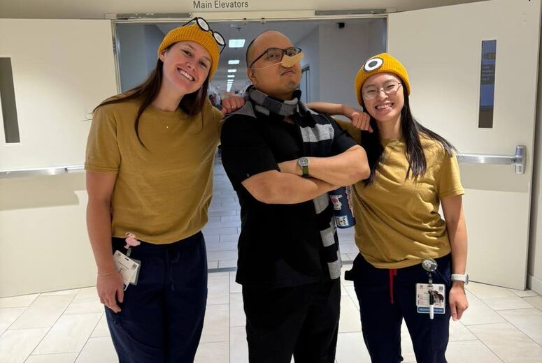 residents dressed up for Halloween at the hospital