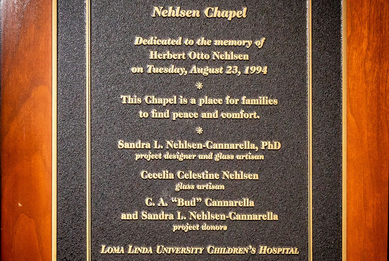 Chapel dedication plaque