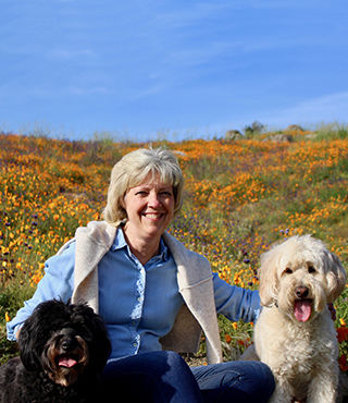 Sharon Riesen and her 2 dogs